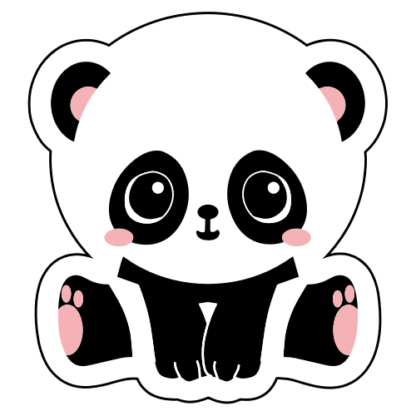 Cute Panda Baby Girl Sticker